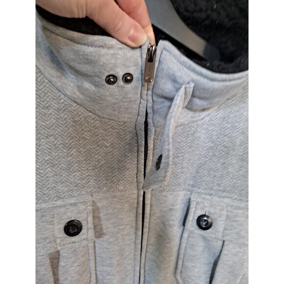 NWT SouthPole Heather Gray Full Zip Fleece Lined Sweatshirt Size XL - Picture 3 of 10